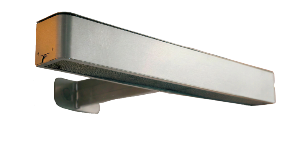 Zuri kitchen air purifier, a brushed-steel under-cabinet bar